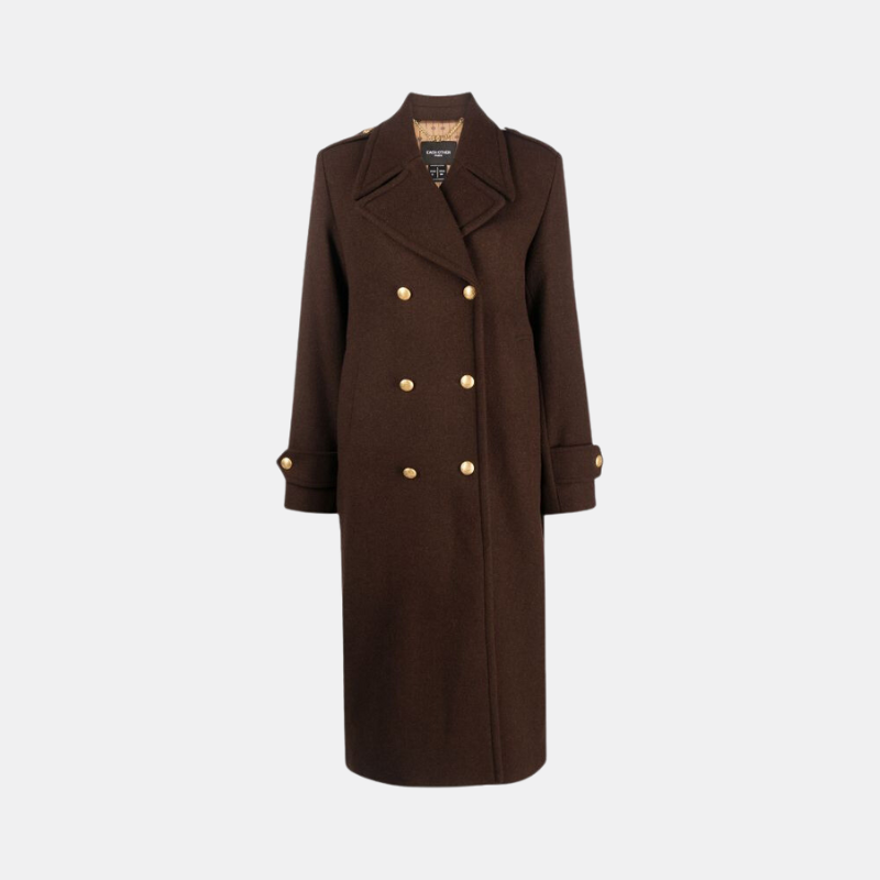 Double breasted military maxi coat online