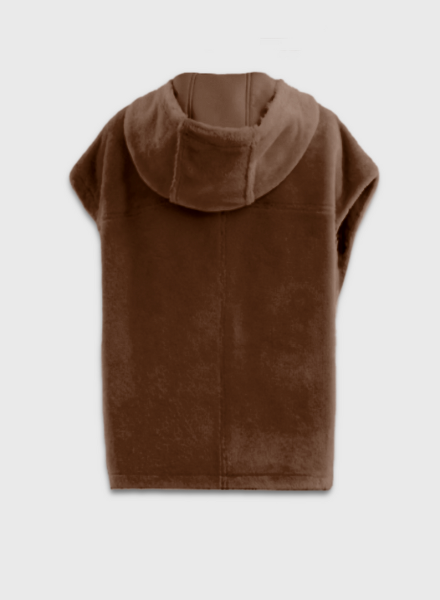 Faux Fur Sleeveless Bomber Jacket