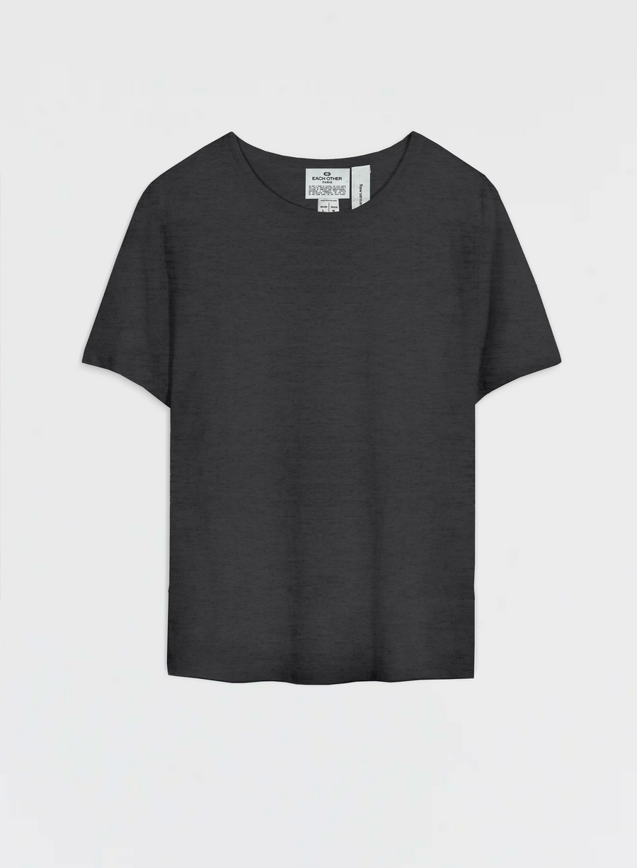 Linen Deep Rounded Collar T-Shirt