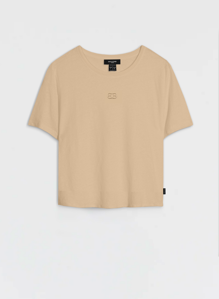 Boxy T-Shirt with Tone-on-Tone Logo