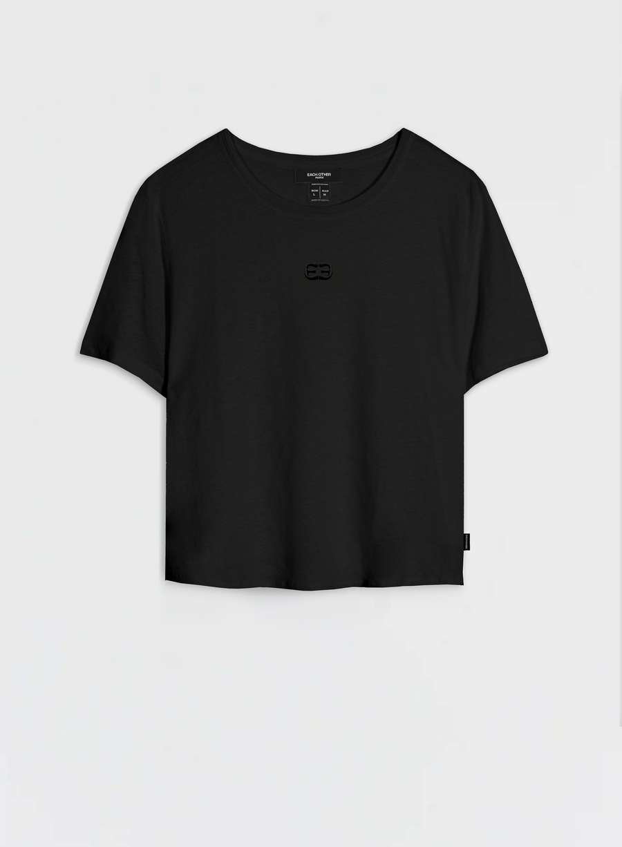 Boxy T-Shirt with Tone-on-Tone Logo