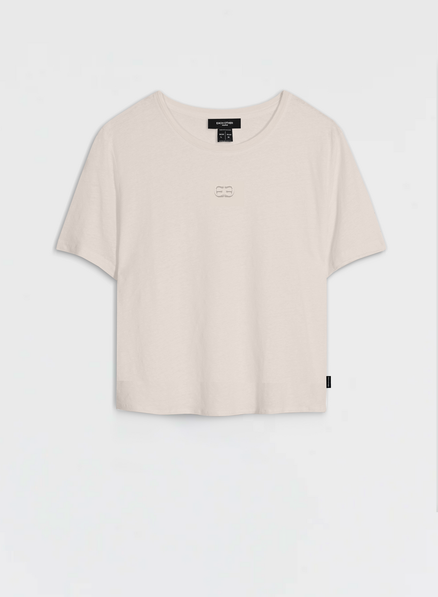 Boxy T-Shirt with Tone-on-Tone Logo