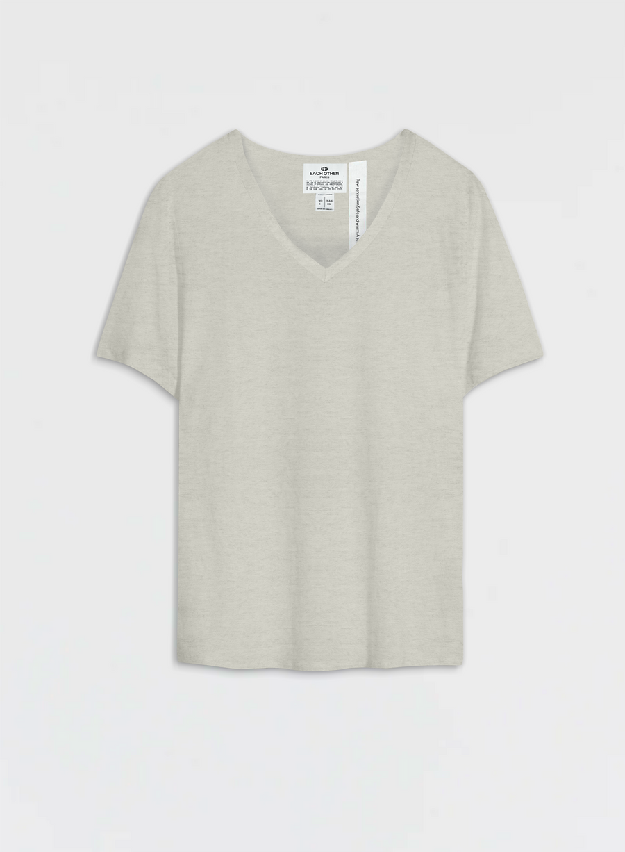 Linen V-Neck T-Shirt