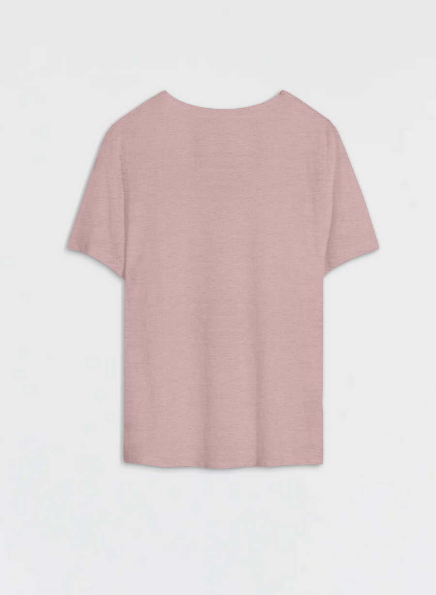 Linen Deep Rounded Collar T-Shirt