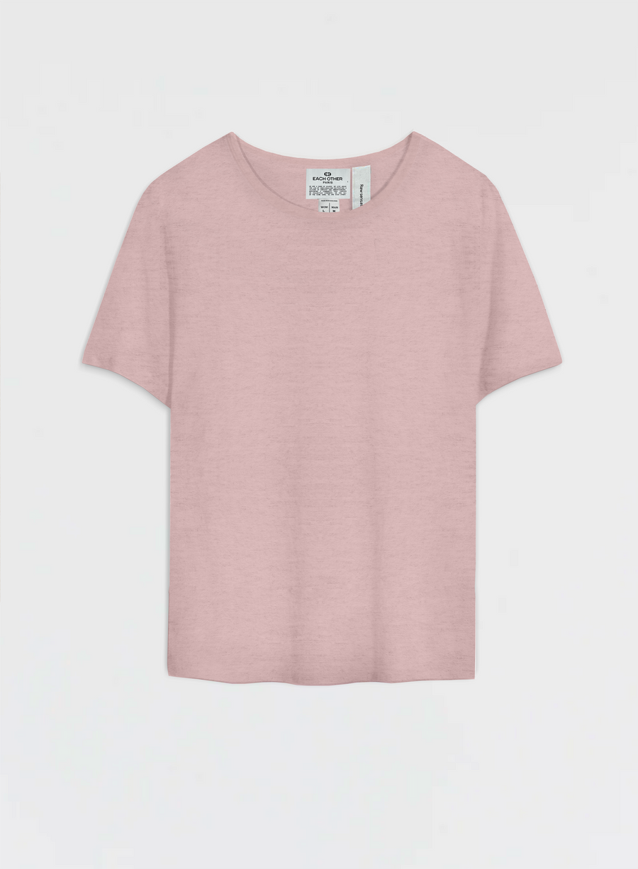 Linen Deep Rounded Collar T-Shirt