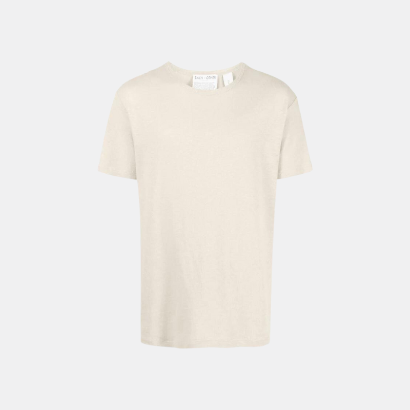 Crewneck Linen Fitted T-Shirt