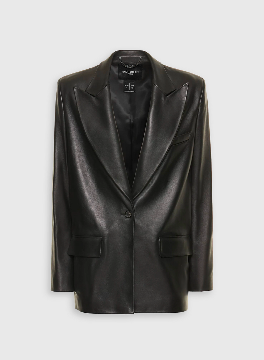 Tailored Leather Blazer