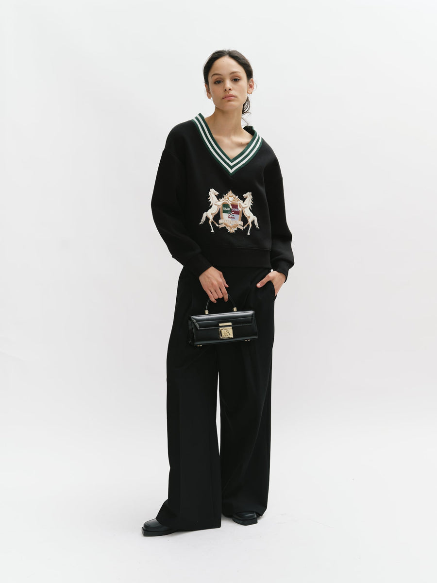 V-Neck Sweatshirt with Preppy Each x Other Embroidery
