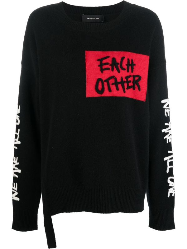 Round Neck Sweater with Slogan