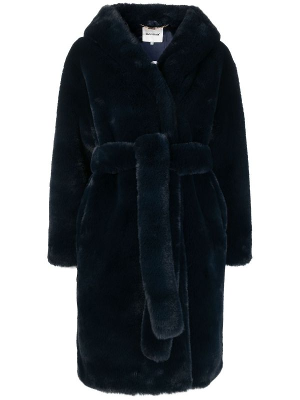 Hooded Long Faux Fur Coat