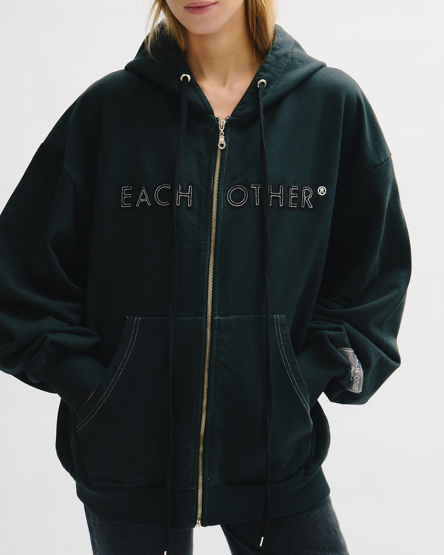 Heart logo Zipper oversize hoodie