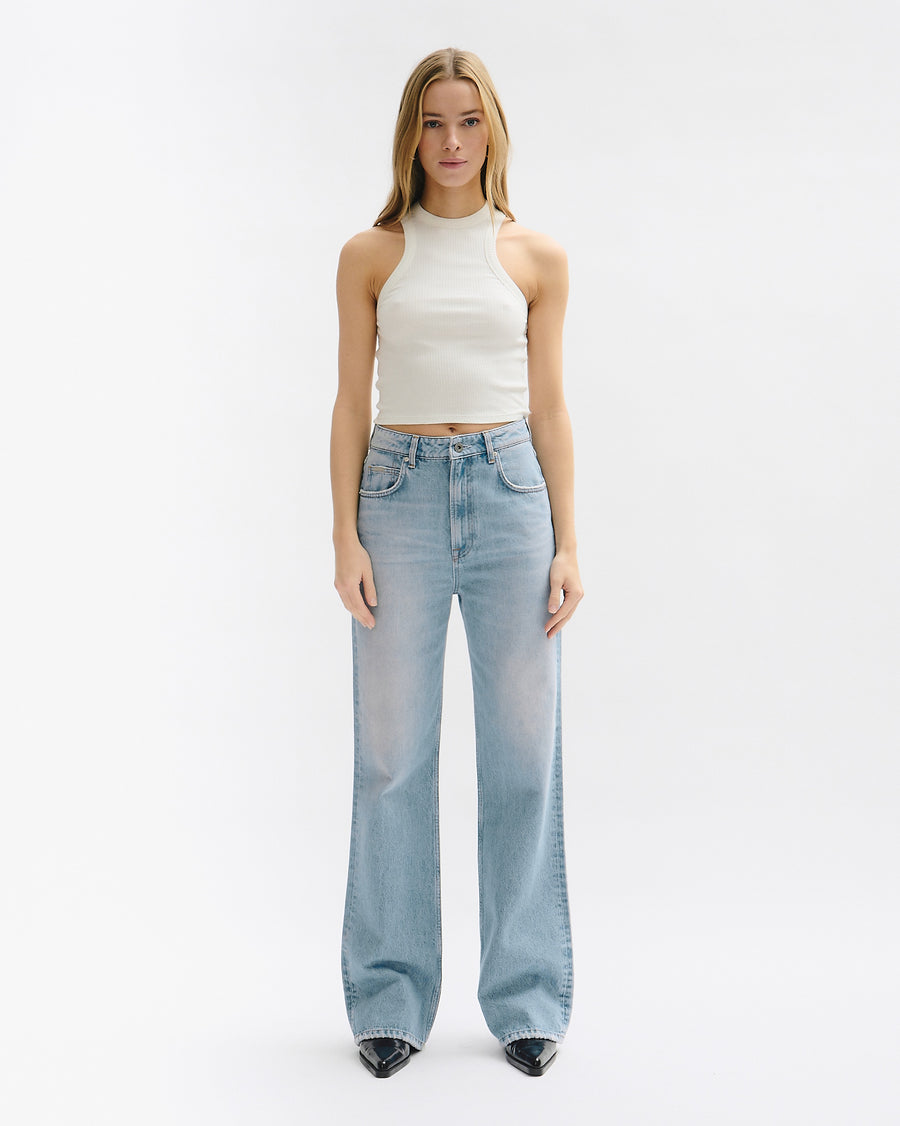 High waist relaxed fit denim