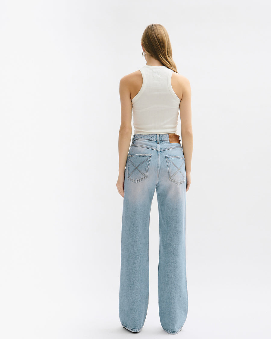 High waist relaxed fit denim