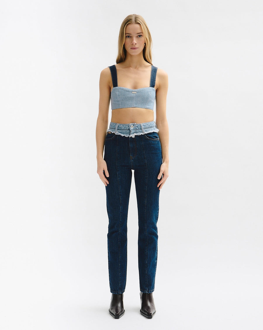 Bootcut bicolor denim