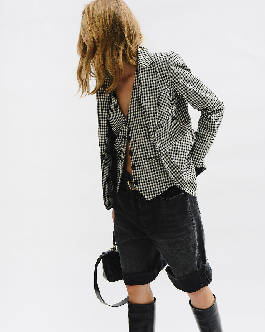 Gingham pattern Tailored Fitted Jacket