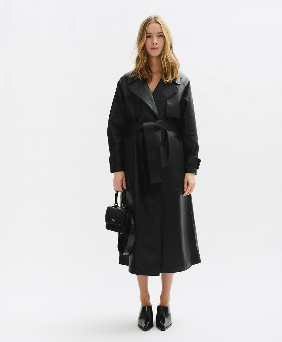 Vegan leather trench coat hotsell