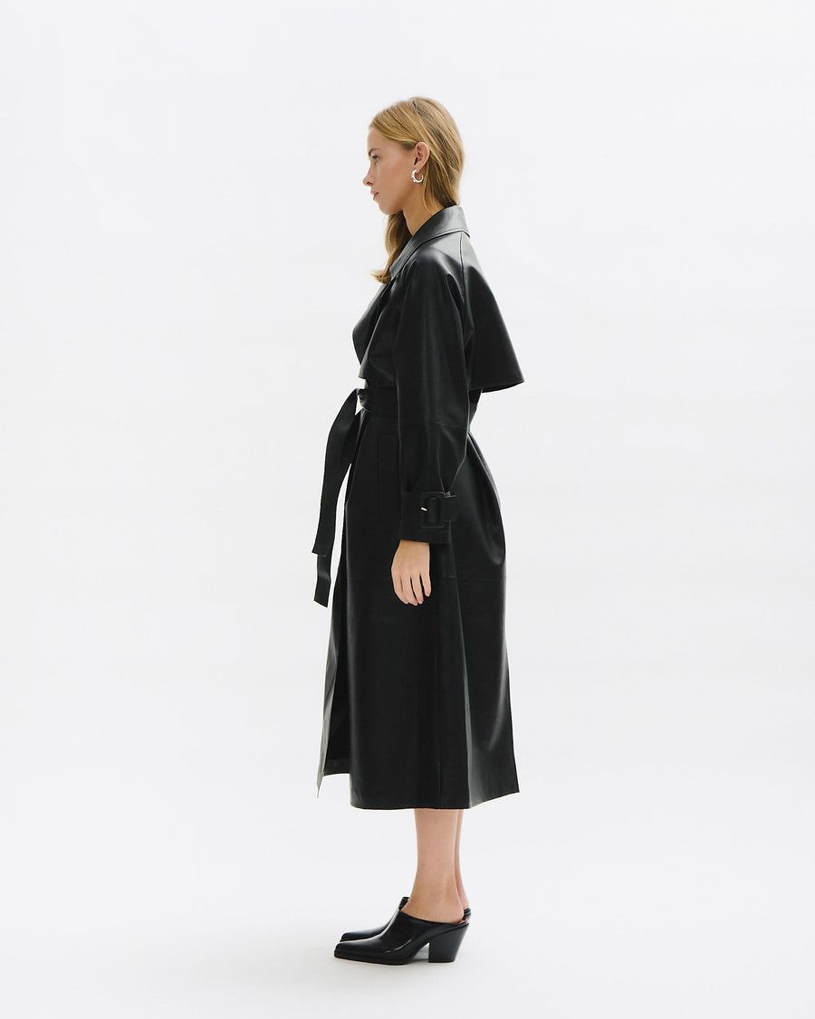 Each Other x Elizabeth Sulcer Long Oversize Vegan Leather Trench Coat