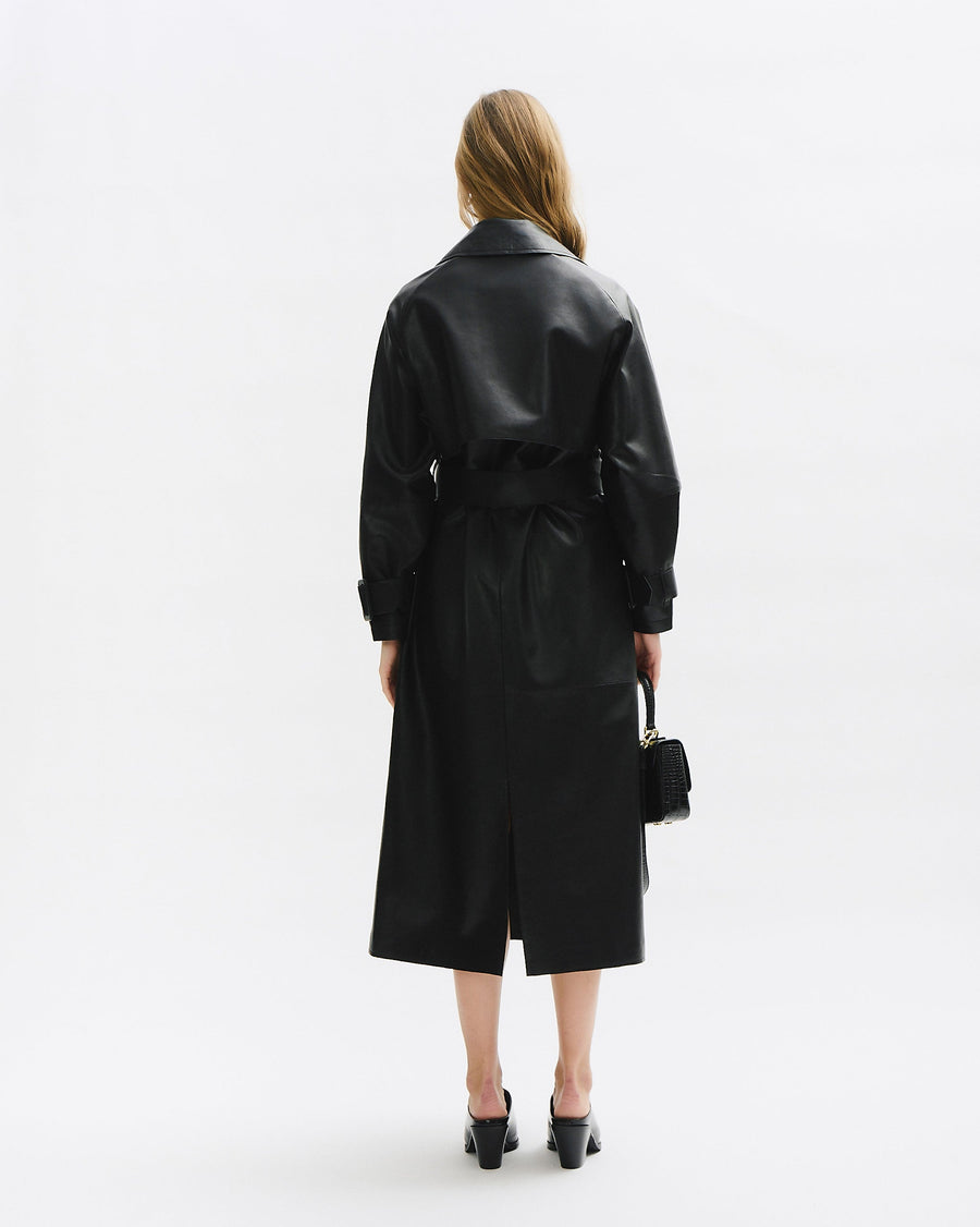 Each Other x Elizabeth Sulcer Long Oversize Vegan Leather Trench Coat