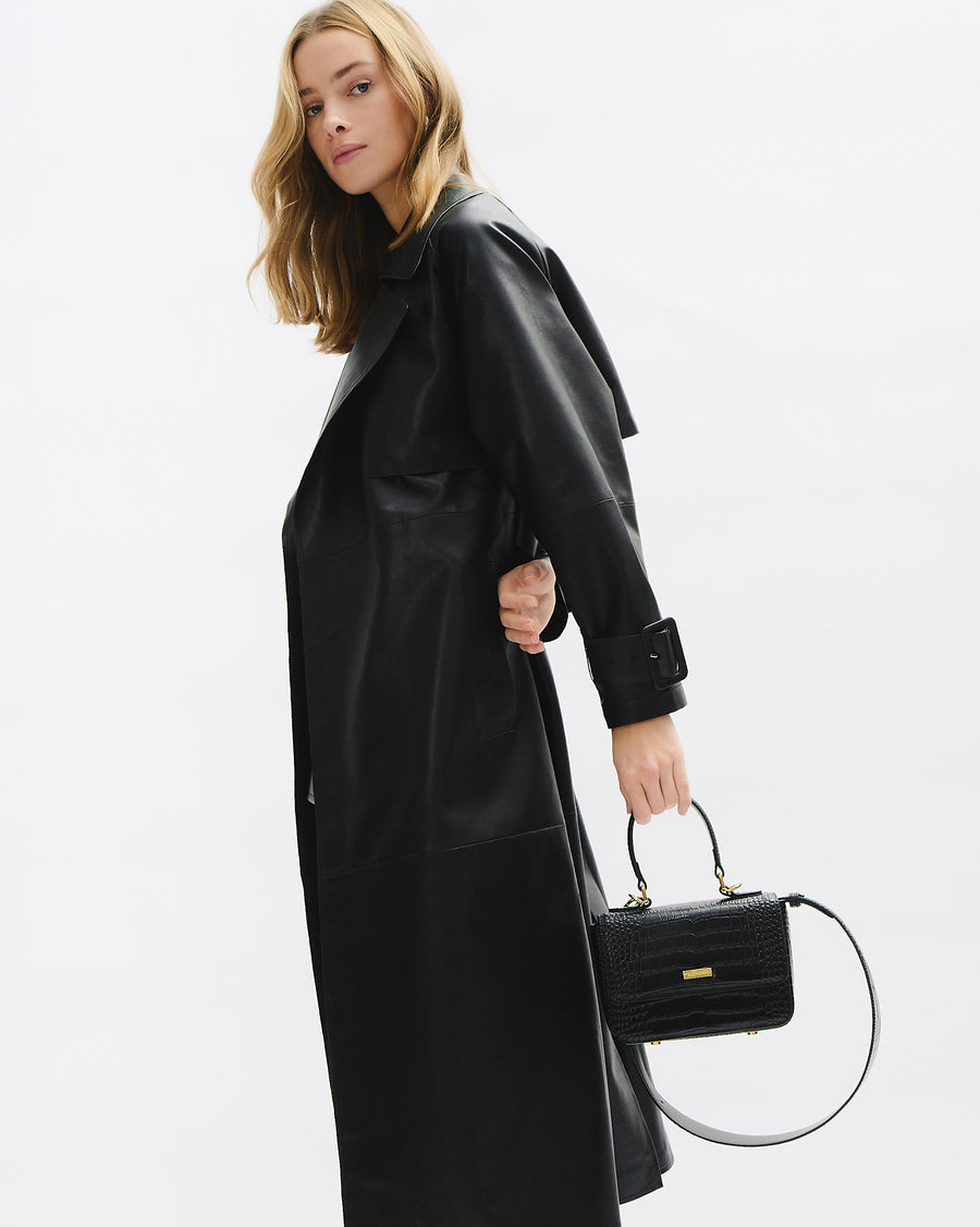 Each Other x Elizabeth Sulcer Long Oversize Vegan Leather Trench Coat