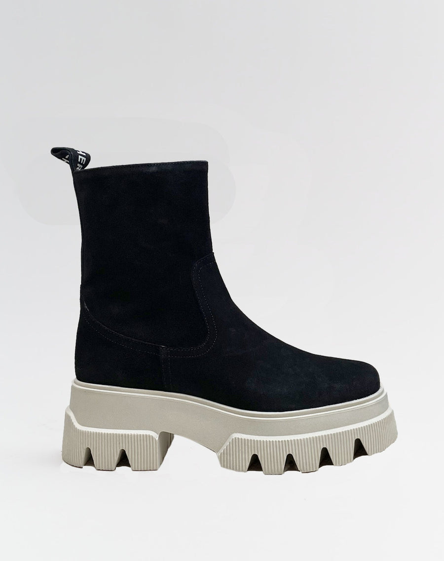 Dollaro Platform Chunky Black Suede Boots